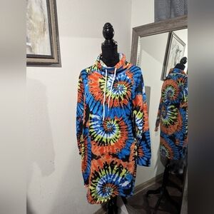 Almost Famous Tie Dye Sweatshirt Dress